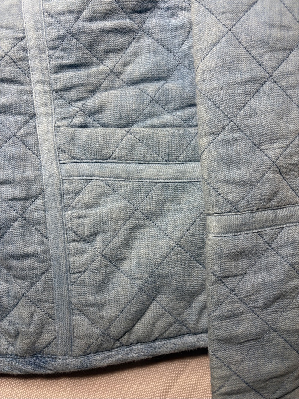 dylan Light Blue Quilted Open-Front Reversible Jacket - Picture 5 of 15
